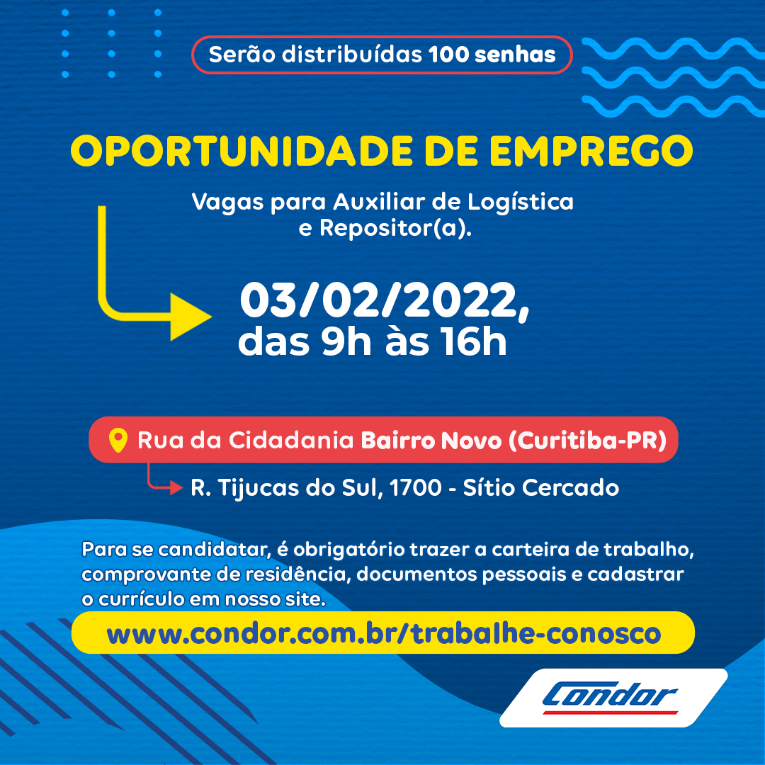 Oportunidades de emprego em Curitiba, Contratando agora